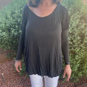 Free people charcoal tunic with black lace